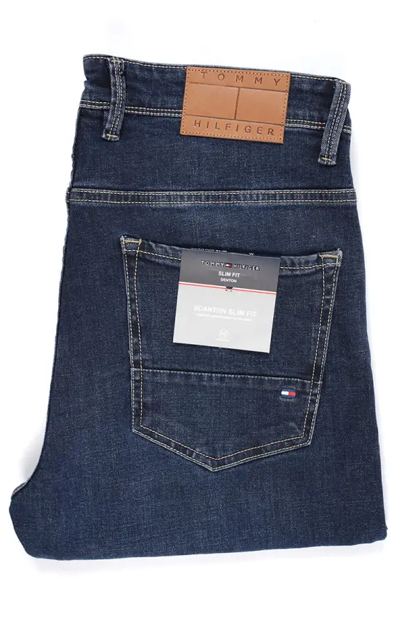 Jean Tommy Bleu Foncé 100% Coton Coupe Normal Ref-THB03F61